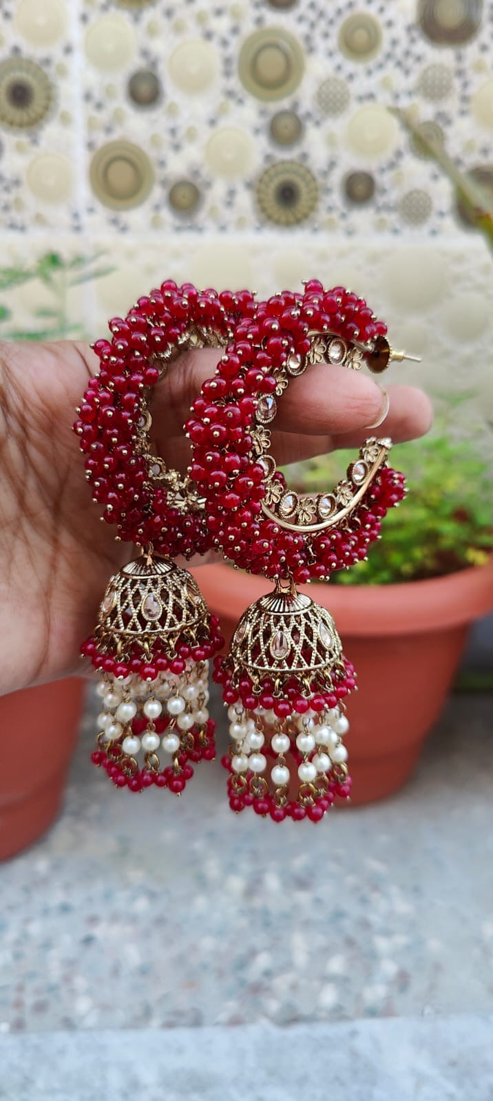 Sanita Oversized Polki Earrings