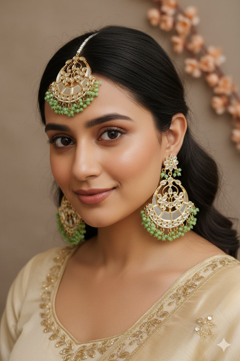 Alveera Kundan Earrings Tikka
