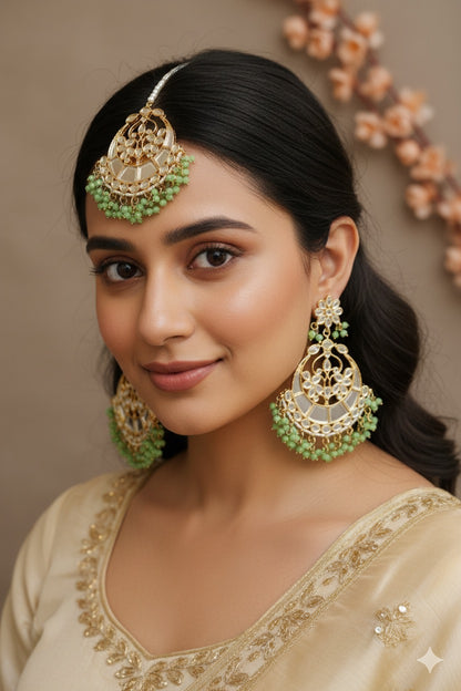 Alveera Kundan Earrings Tikka