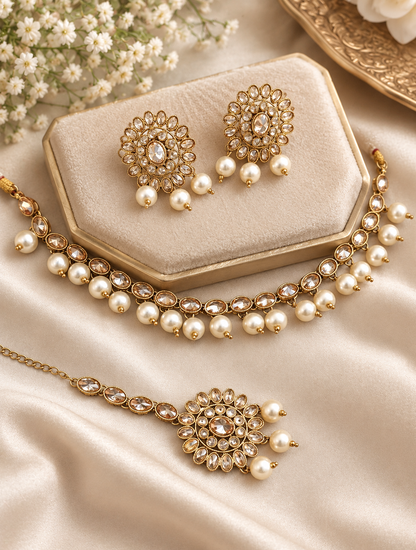 Gul Light Polki Necklace Set