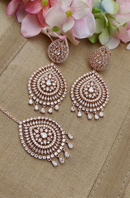 Kangana AD/CZ Earrings Tikka