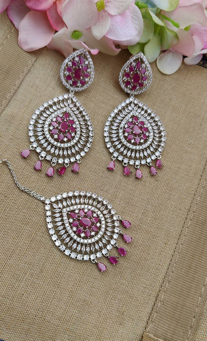 Kangana AD/CZ Earrings Tikka