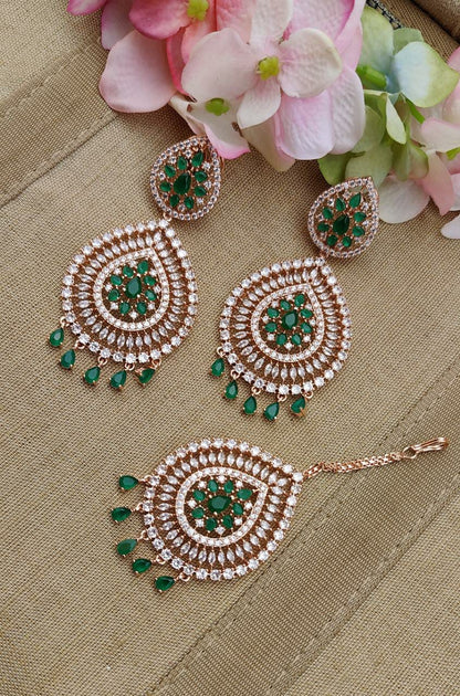 Kangana AD/CZ Earrings Tikka