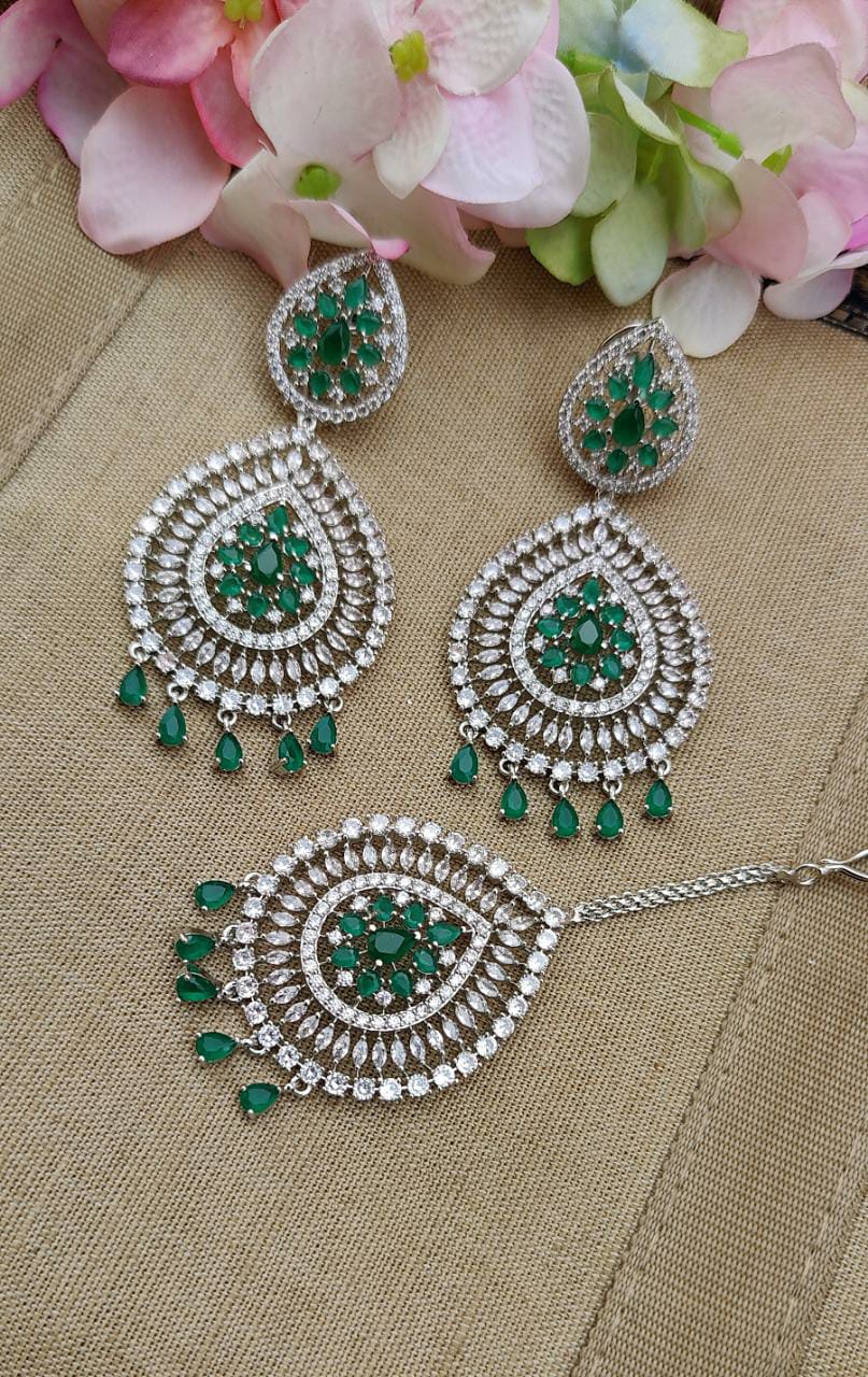 Kangana AD/CZ Earrings Tikka