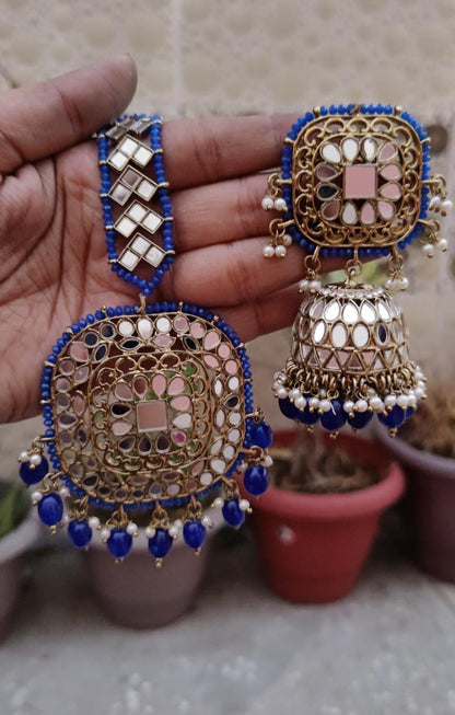 Tanvir Oversized Mirror Jhumki Tikka