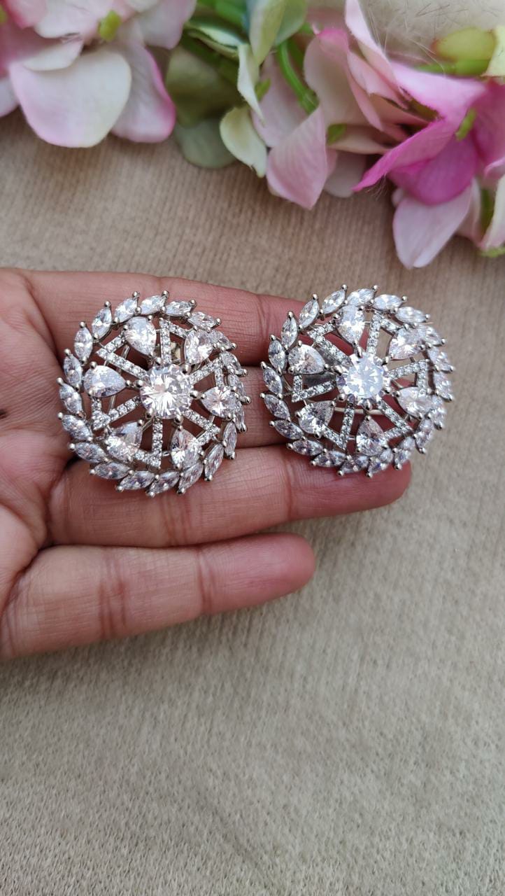 Olivia Big AD/CZ Studs Earrings