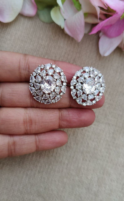 Riba Small AD/CZ Studs Earrings