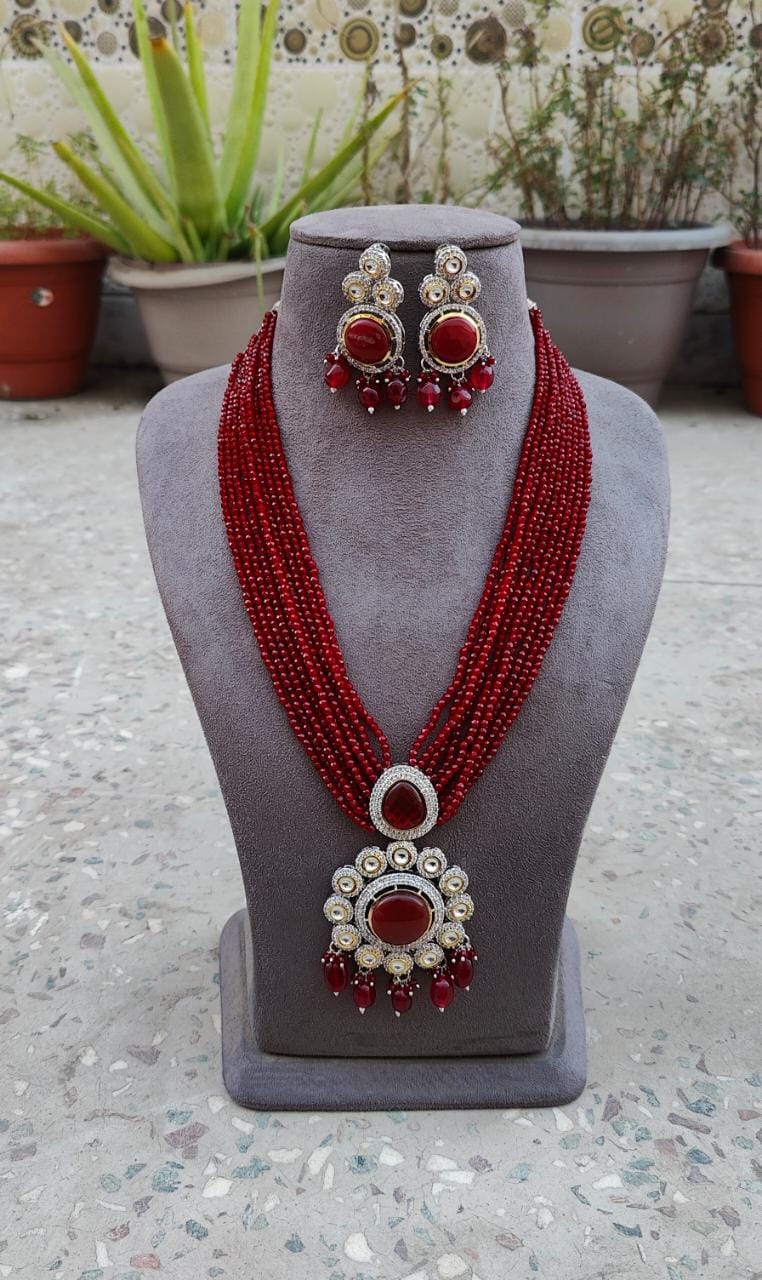 Karishma Long Beaded Necklace Set