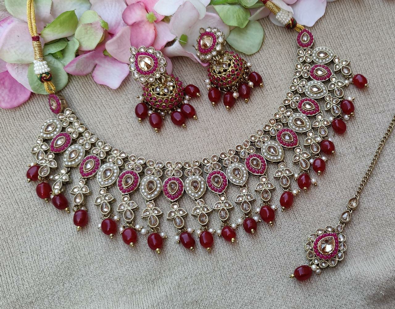 Shubhika Polki Necklace Set