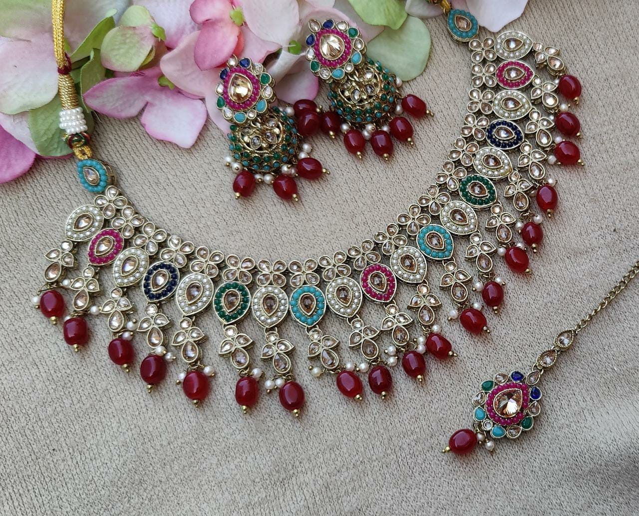 Shubhika Polki Necklace Set