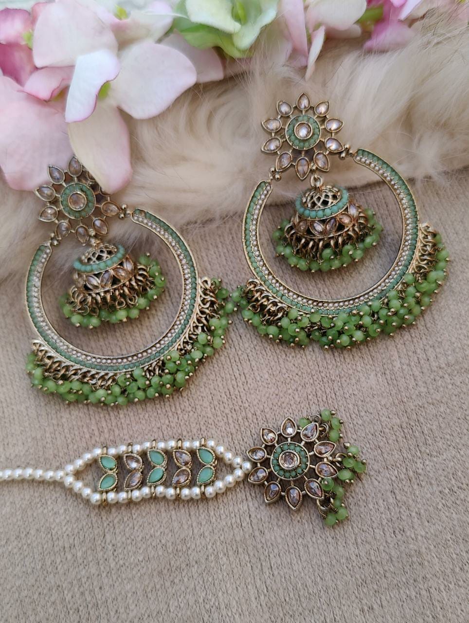 Israa Polki Earrings Tikka