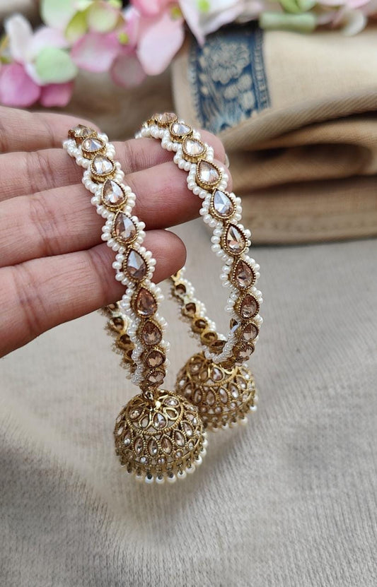 Disha Polki Bangles (Pearl)