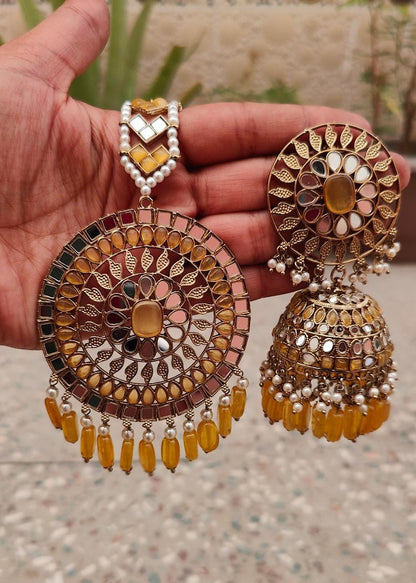 Anuja Oversized Mirror Jhumki Tikka