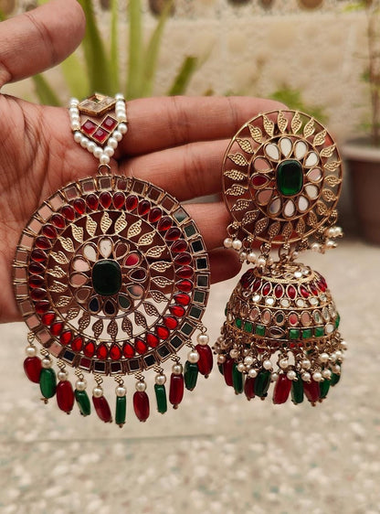 Anuja Oversized Mirror Jhumki Tikka