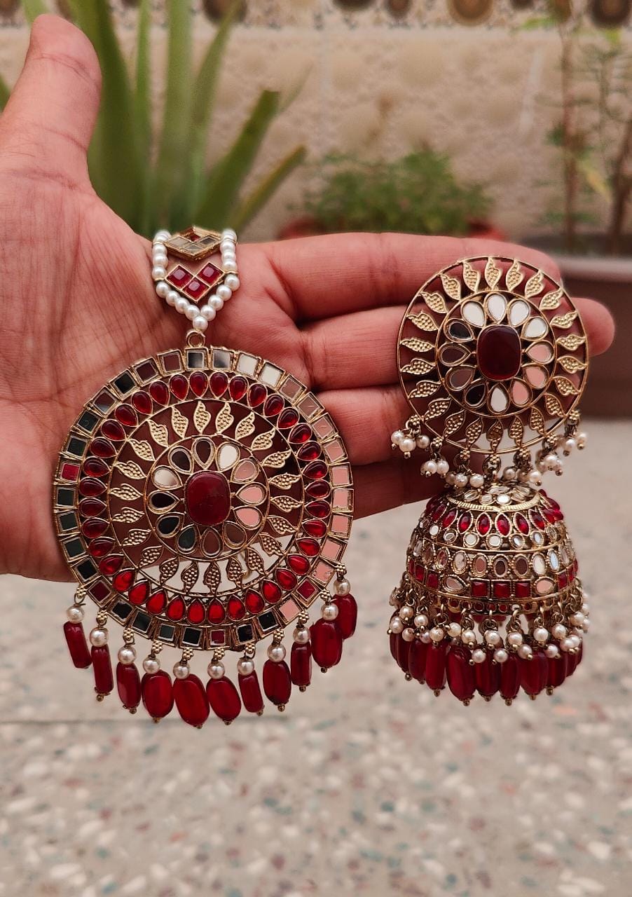 Anuja Oversized Mirror Jhumki Tikka