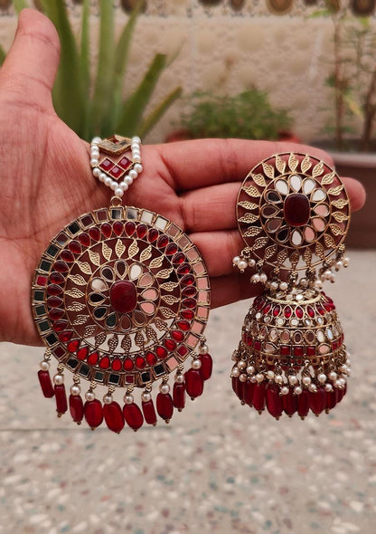 Anuja Oversized Mirror Jhumki Tikka