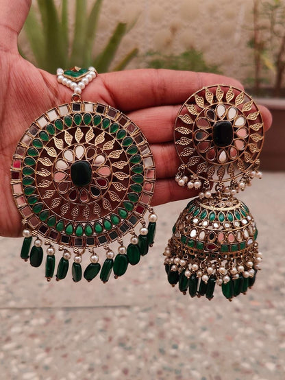 Anuja Oversized Mirror Jhumki Tikka