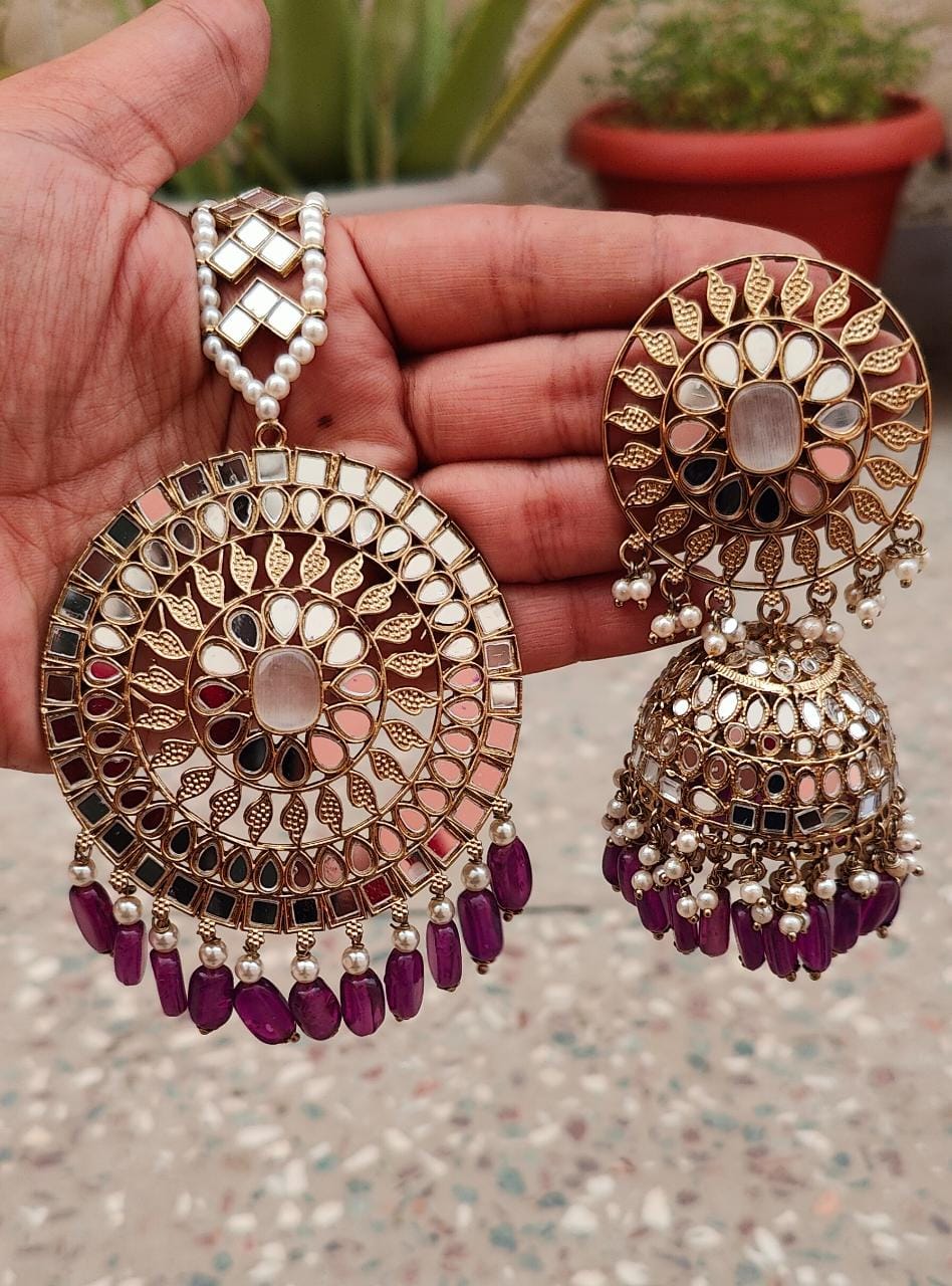 Anuja Oversized Mirror Jhumki Tikka