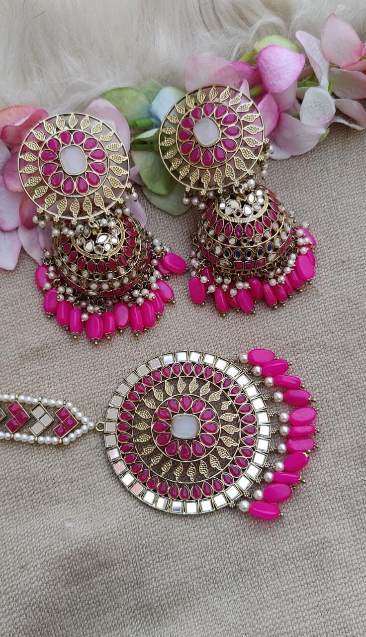 Anuja Oversized Mirror Jhumki Tikka