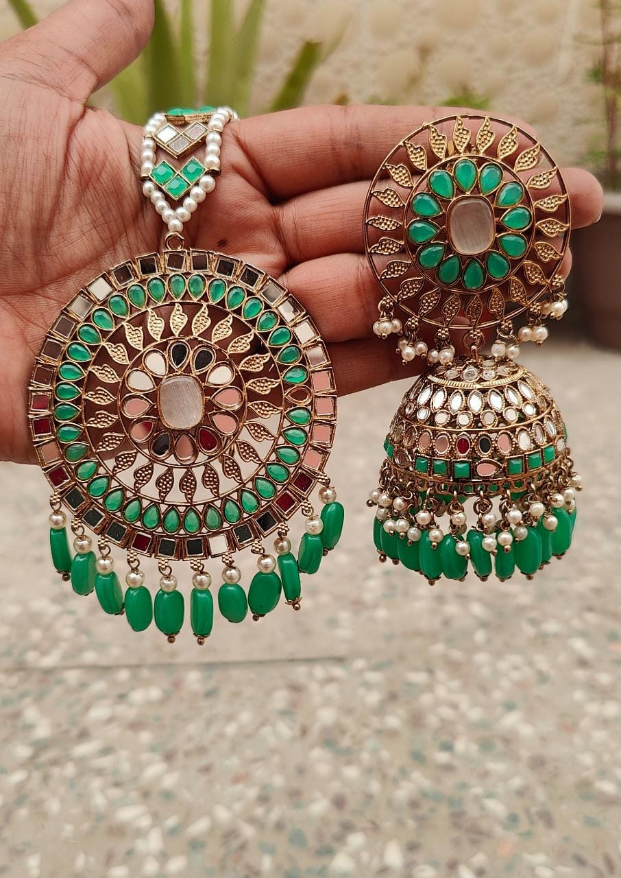 Anuja Oversized Mirror Jhumki Tikka