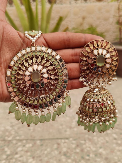 Anuja Oversized Mirror Jhumki Tikka