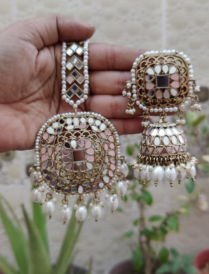 Tanvir Oversized Mirror Jhumki Tikka