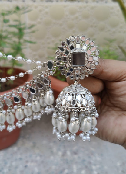 Anwesha Mirror Jhumki Tikka