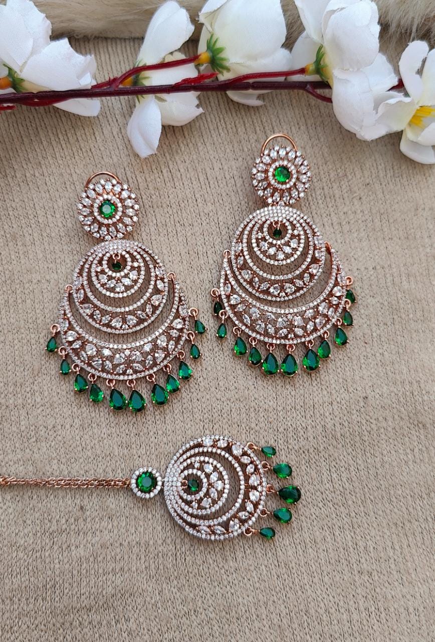 Poorva AD/CZ Earrings Tikka