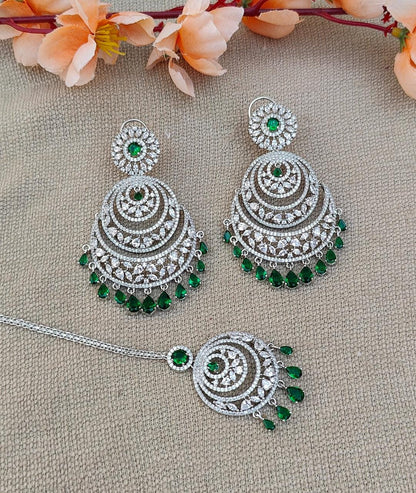 Poorva AD/CZ Earrings Tikka