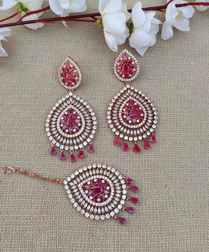 Kangana AD/CZ Earrings Tikka