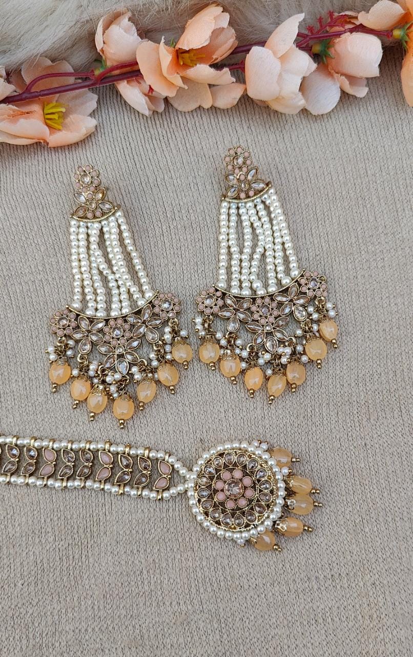 Zeenat Polki Earrings Tikka