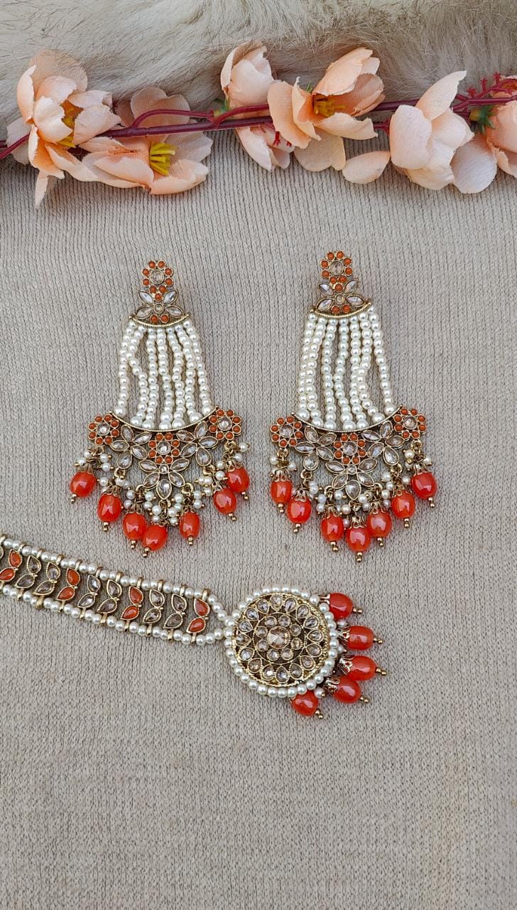 Zeenat Polki Earrings Tikka