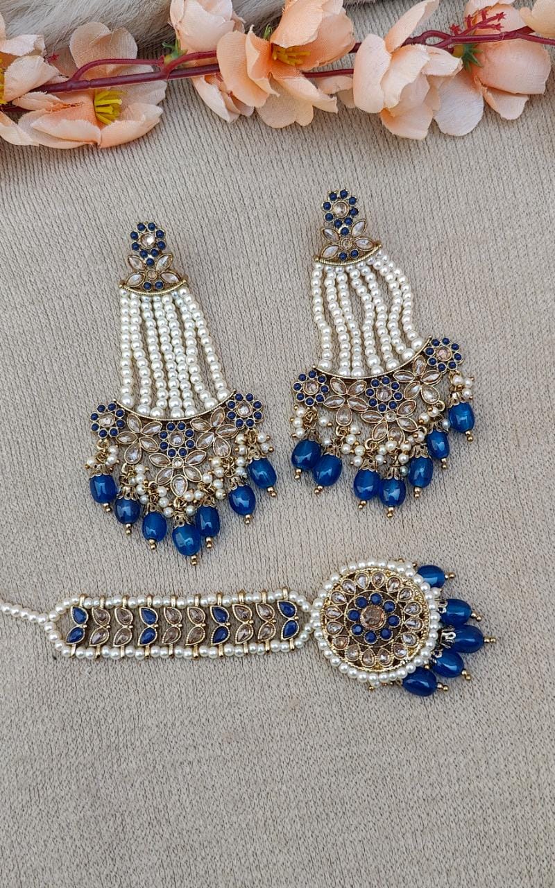 Zeenat Polki Earrings Tikka