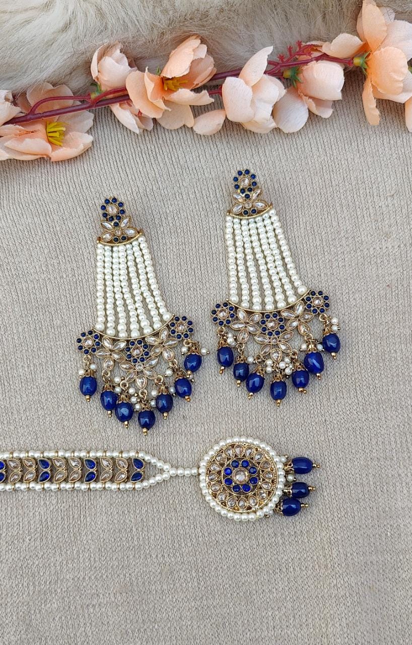 Zeenat Polki Earrings Tikka