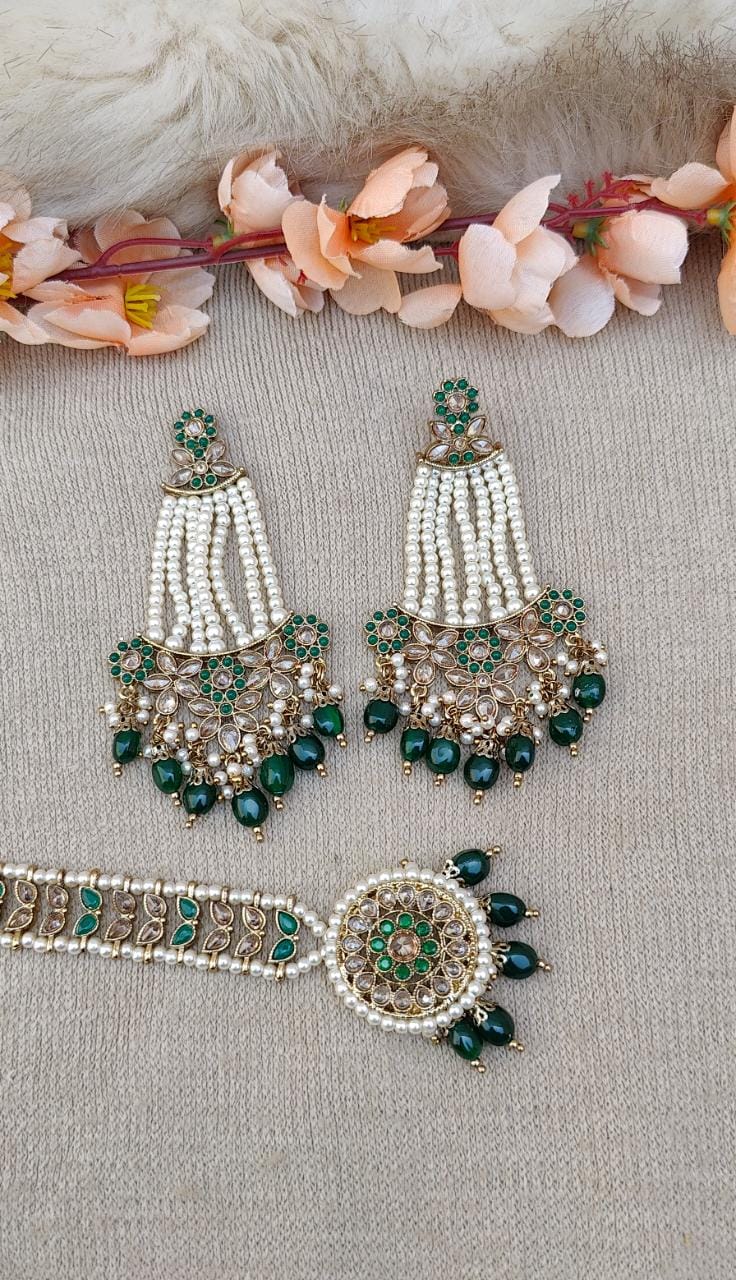 Zeenat Polki Earrings Tikka