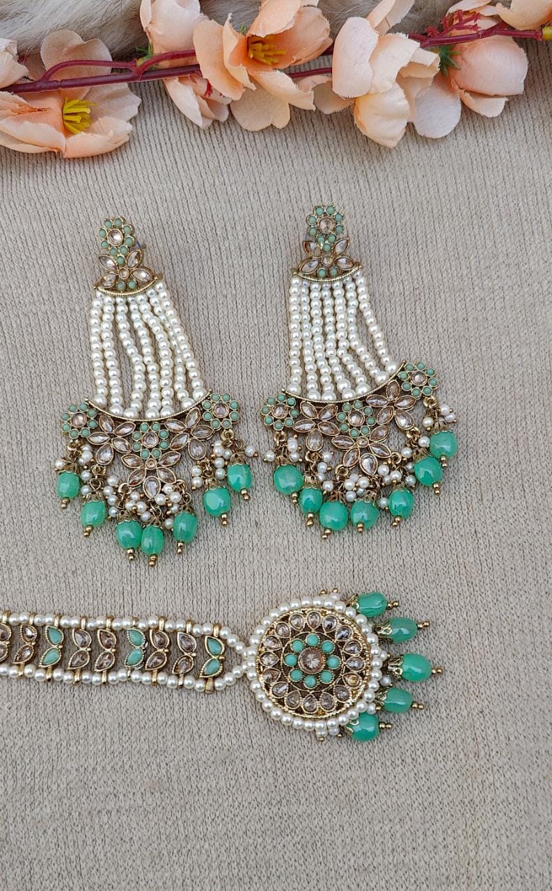 Zeenat Polki Earrings Tikka