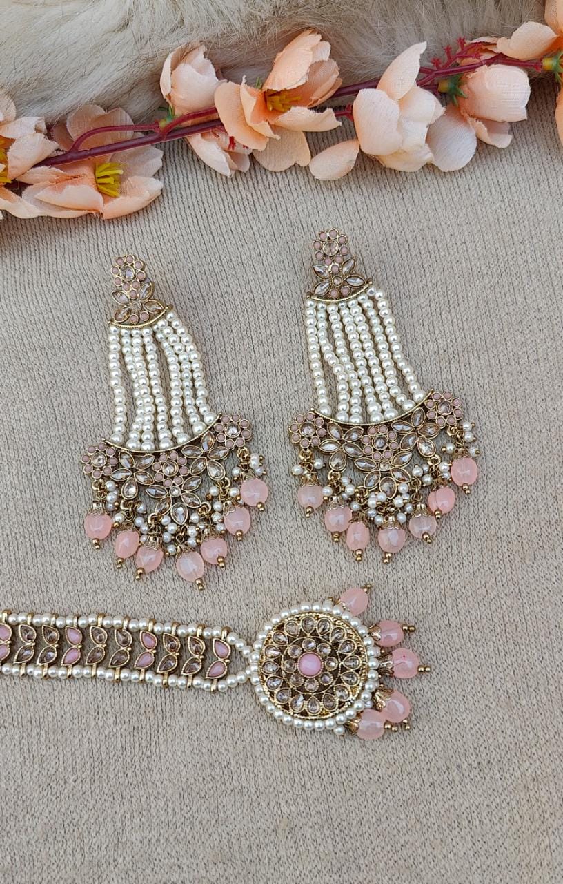 Zeenat Polki Earrings Tikka