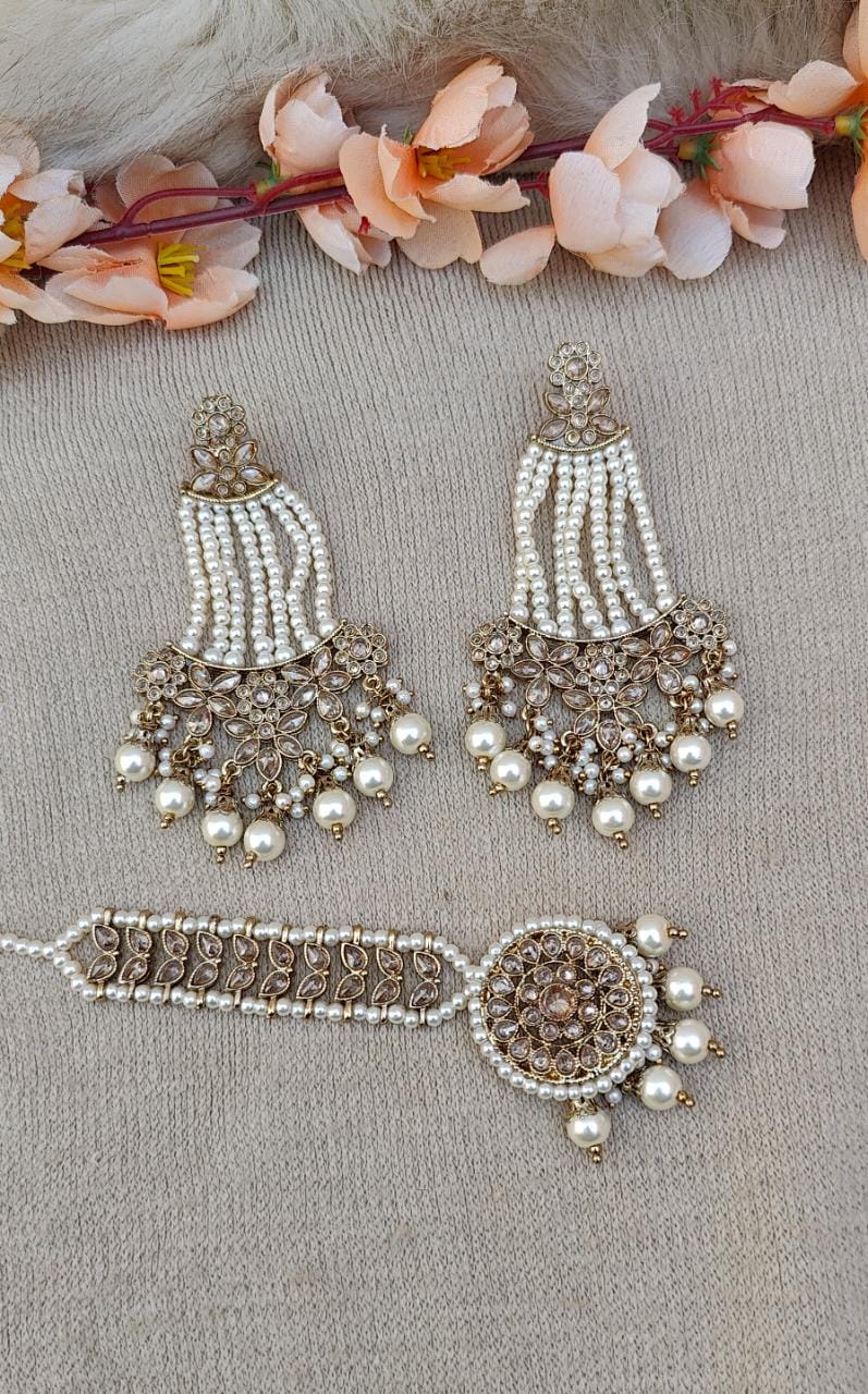 Zeenat Polki Earrings Tikka