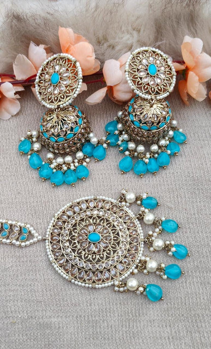 Arpita Oversized Polki Jhumkis Tikka