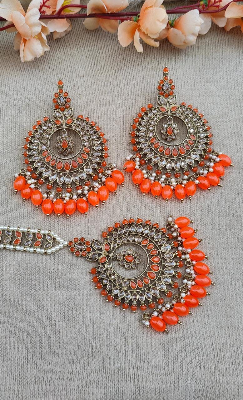 Gaurika Oversized Polki Earrings Tikka