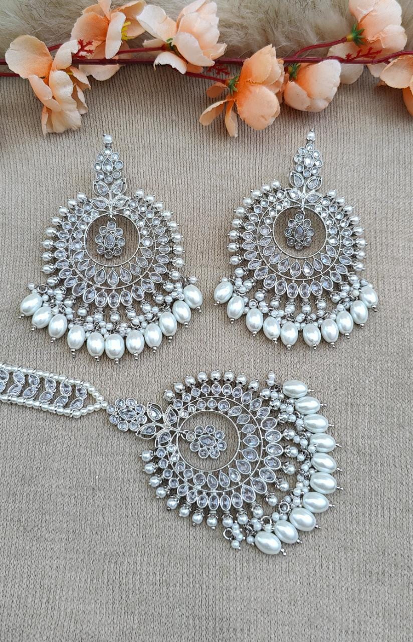 Gaurika Oversized Polki Earrings Tikka