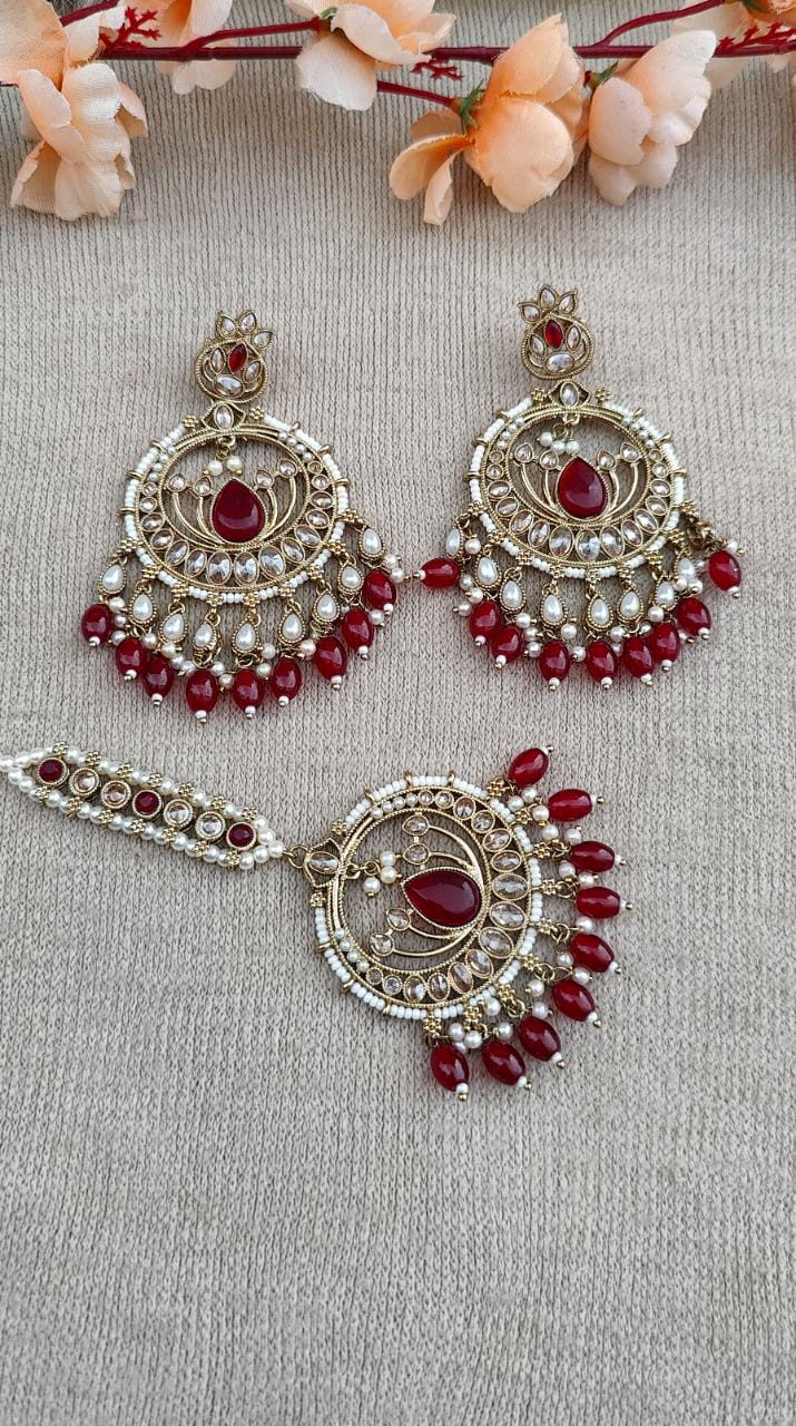 Tanusha Polki Earrings Tikka