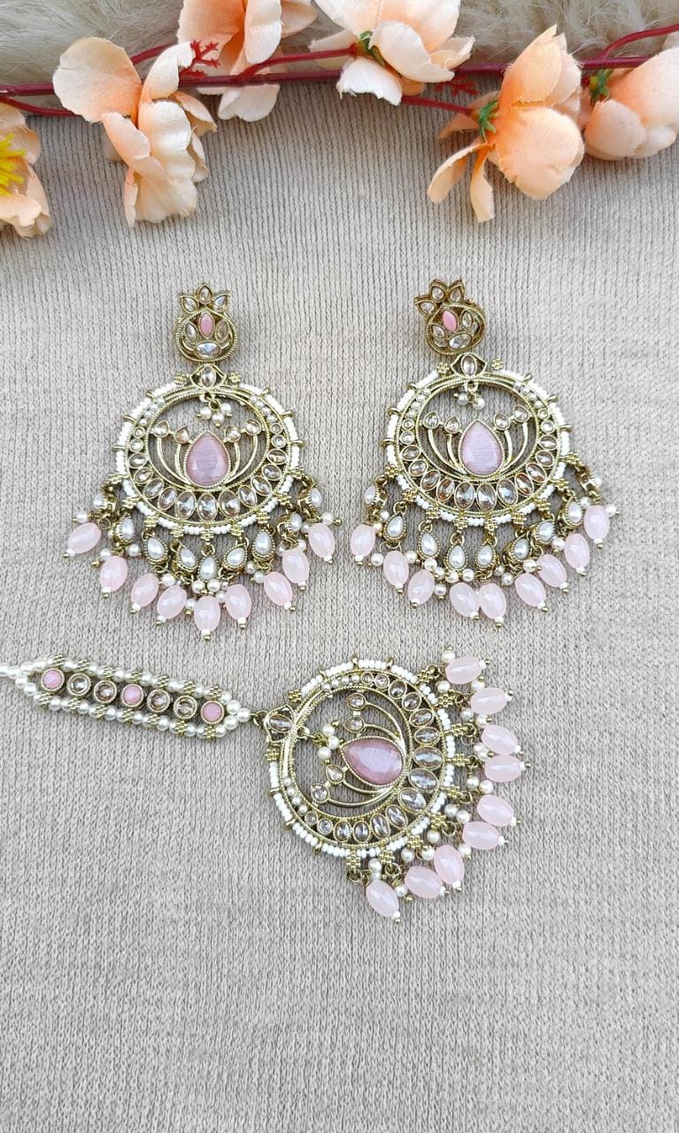 Tanusha Polki Earrings Tikka