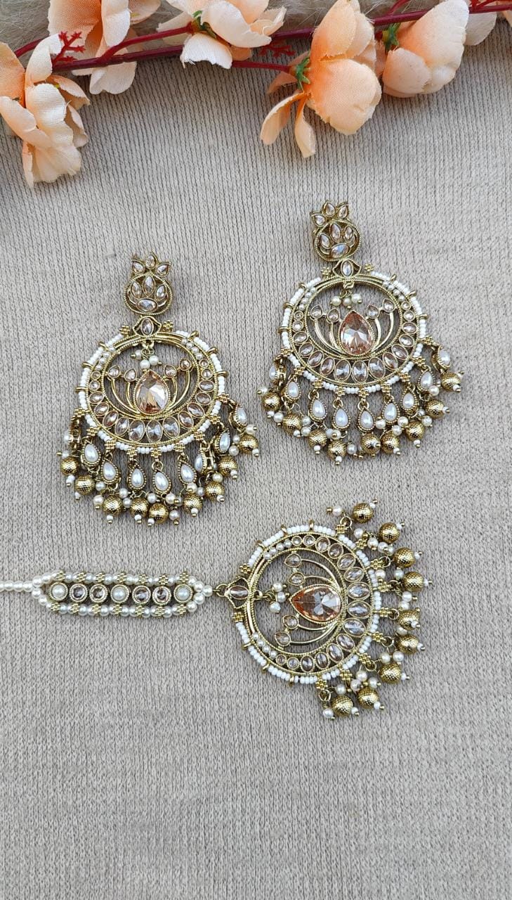 Tanusha Polki Earrings Tikka