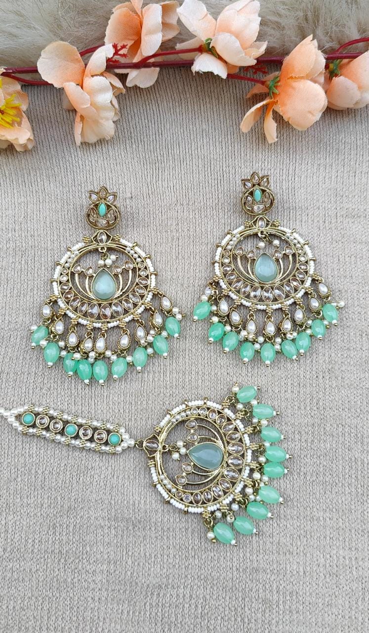 Tanusha Polki Earrings Tikka