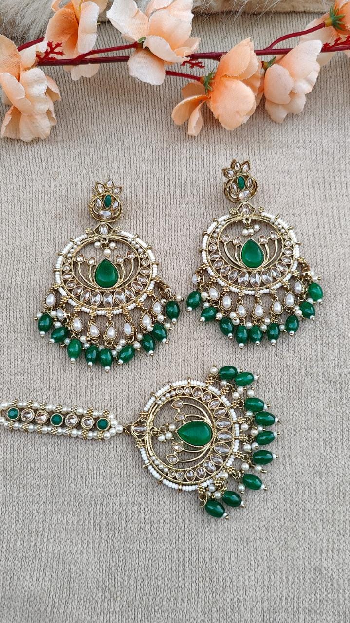 Tanusha Polki Earrings Tikka