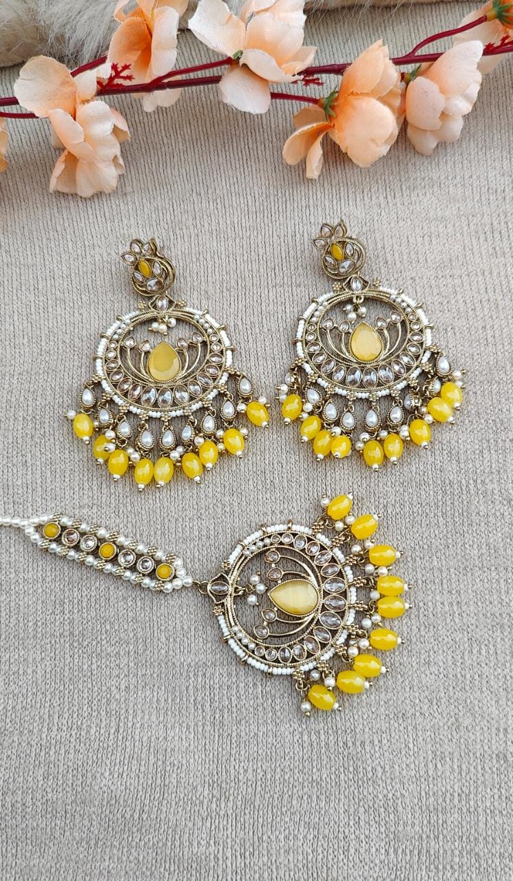 Tanusha Polki Earrings Tikka