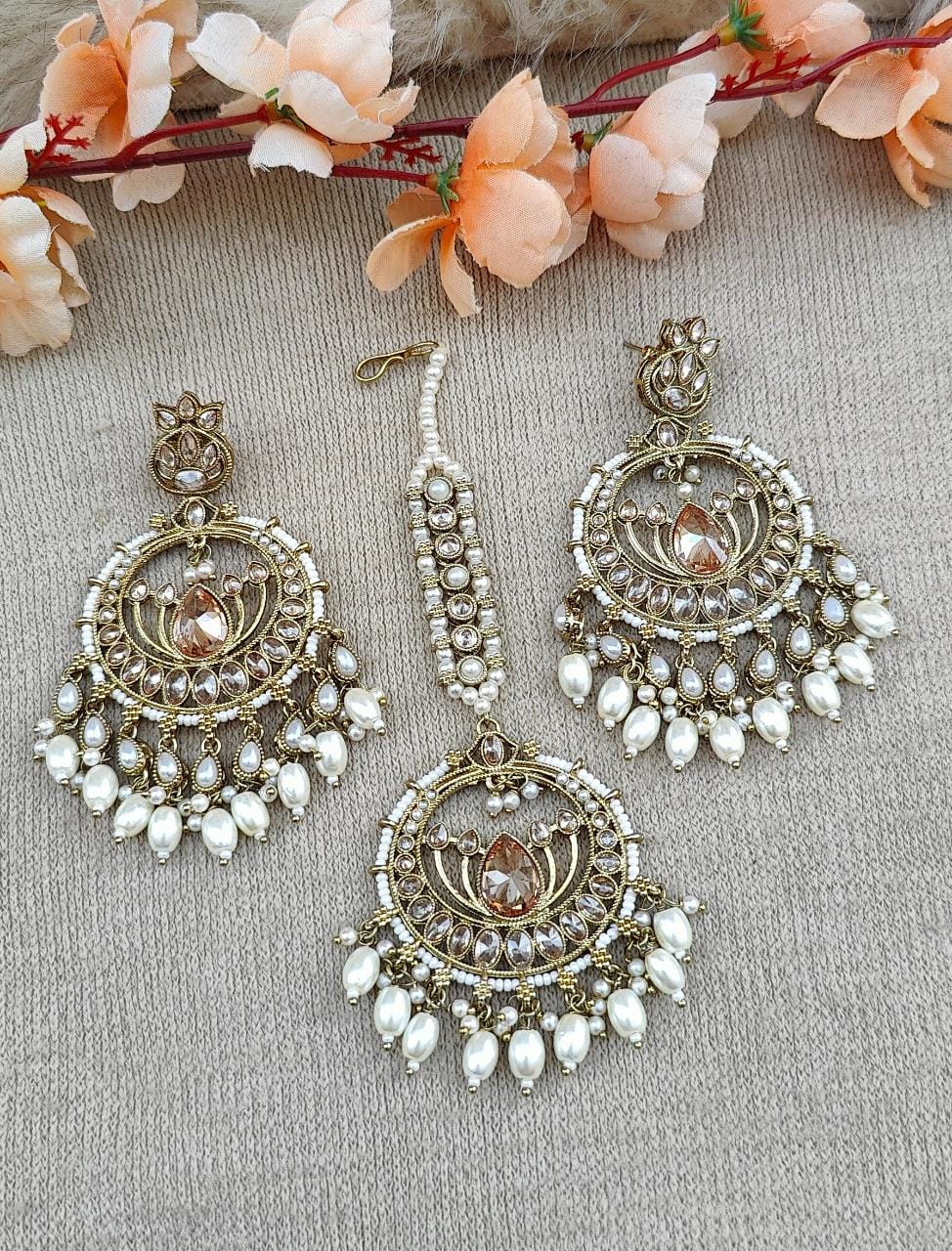 Tanusha Polki Earrings Tikka