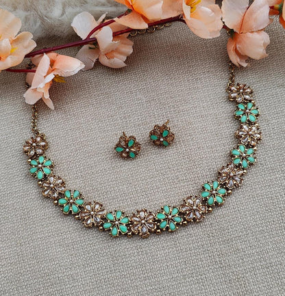 Nisha Floral Polki Necklace