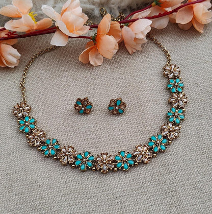 Nisha Floral Polki Necklace